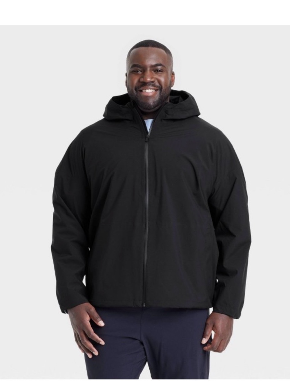 All in Motion Men’s Waterproof Lightweight Rain Jacket XXL 2XL Black